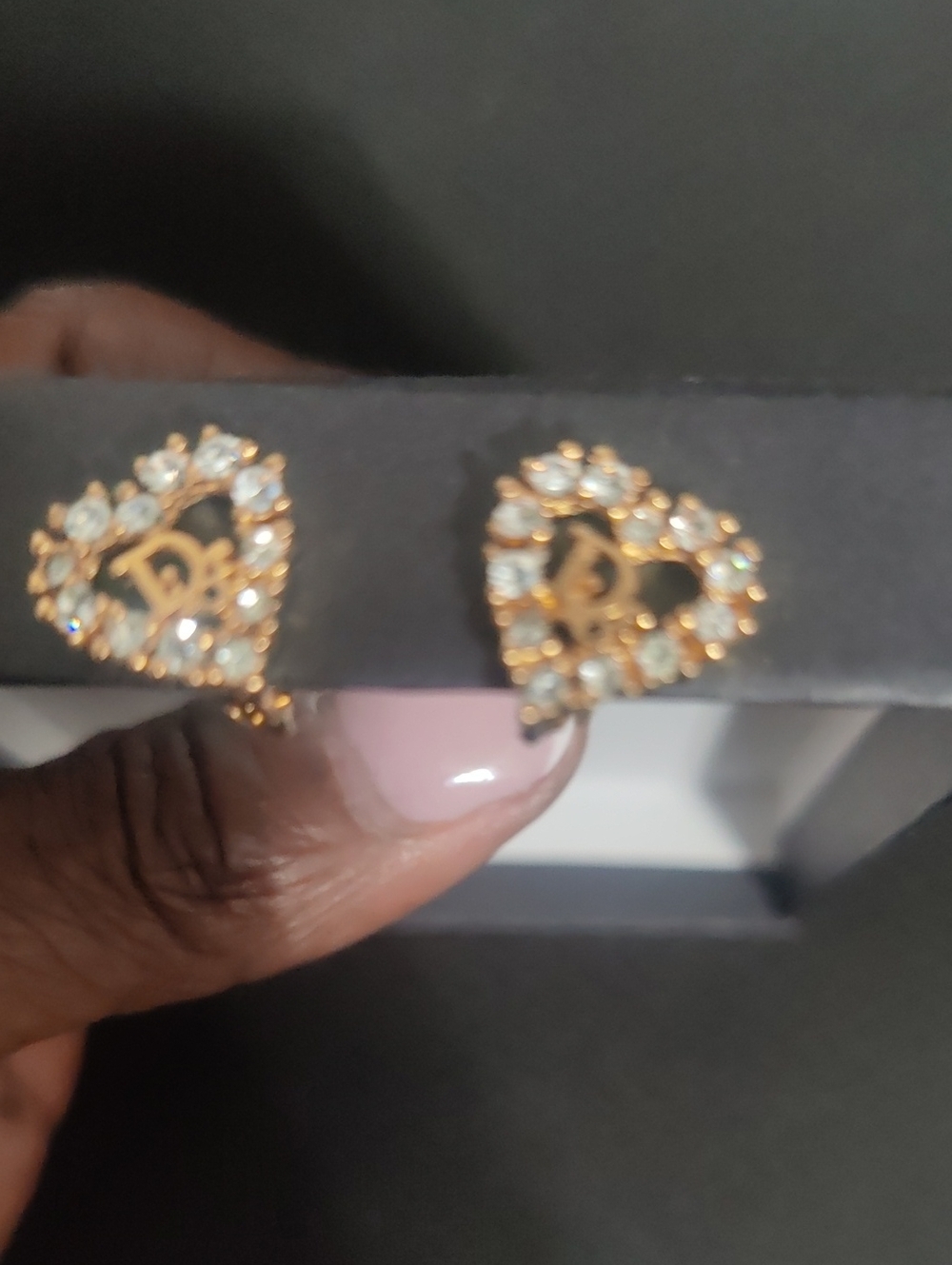 Christian Dior Gold Heart Crystal Clip-On Earrings w/ COA – Vintage HTF Rare - Picture 7 of 12
